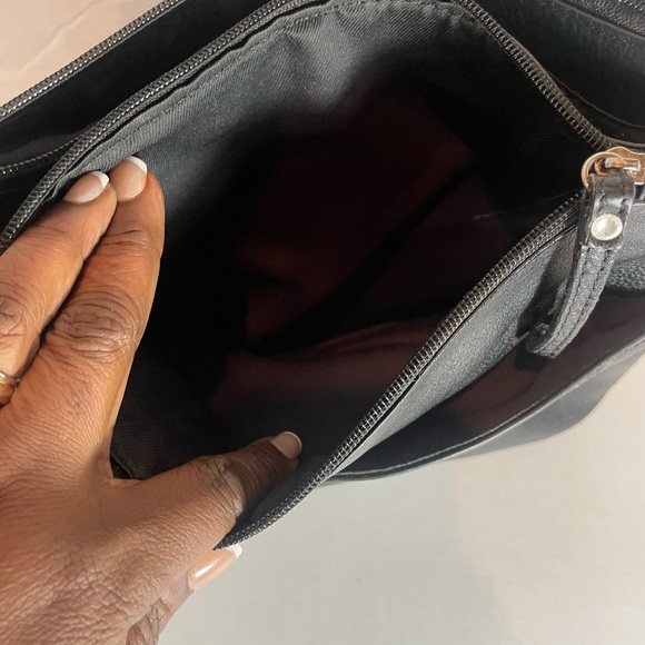 Great American Leather Works Black Leather Crossbody Bag Travel Vacation - Picture 9 of 12